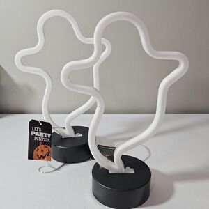 2 Ghost Neon Lights - Lets Party - Halloween Decor